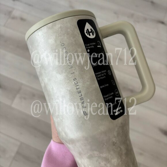 “Dried Sage Tie Dye Texture" Fabletics HydroJug 40 oz Traveler Tumbler - Picture 3 of 7